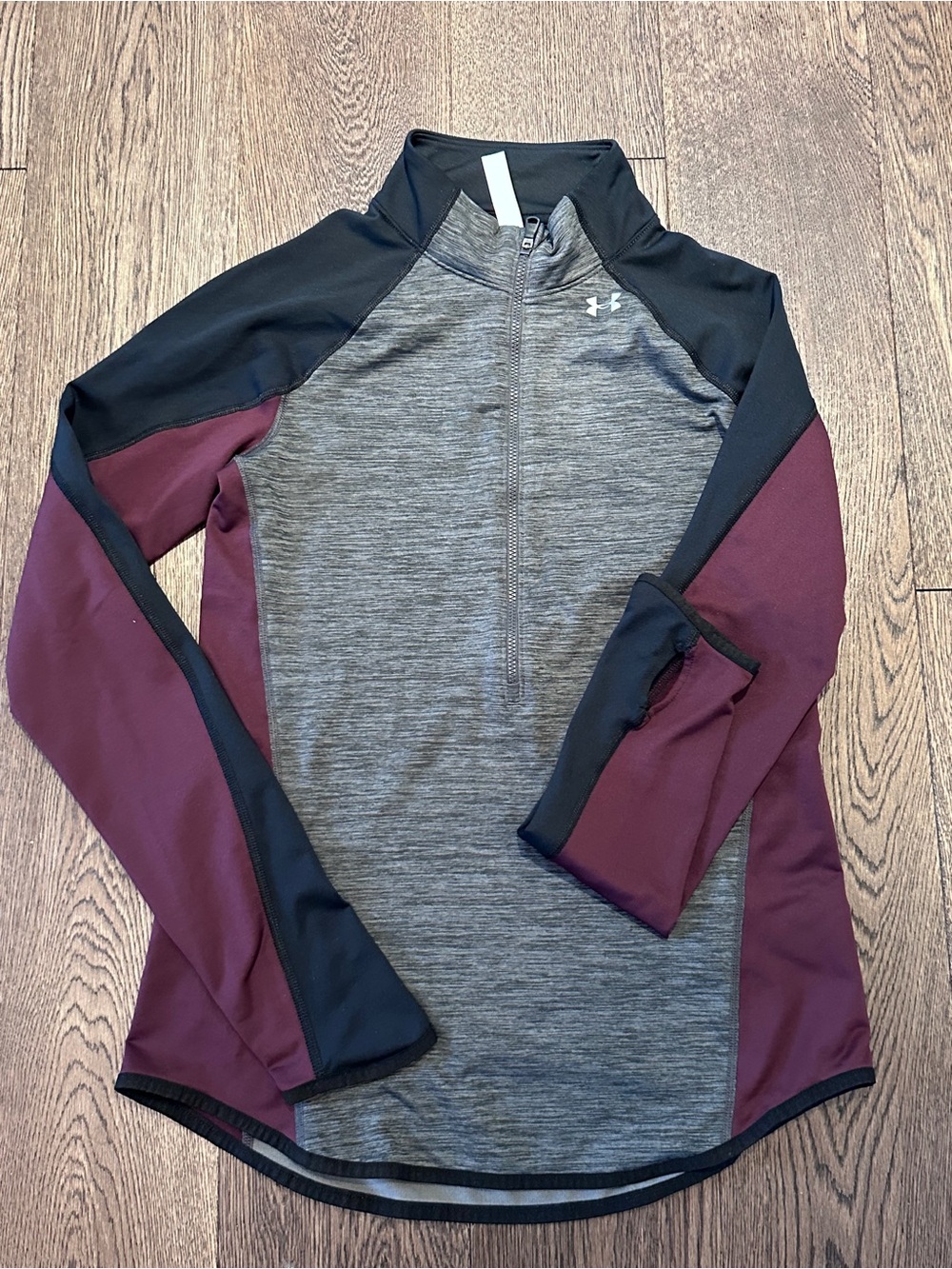 Under Armour Women's Maroon and Gray Quarter-Zip Performance Pullover